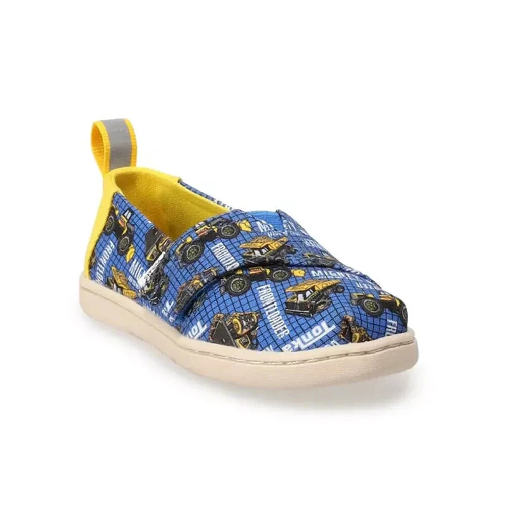 Toms Tonka Trucks Flats Toddler US 5 Blue Graphic Print Casual Shoes JOBB1931